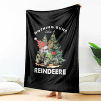 Funny Christmas Tractor Throw Blanket Nothing Runs Like A Reindeere Farmers - Wonder Print Shop