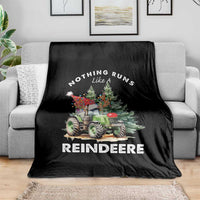 Funny Christmas Tractor Throw Blanket Nothing Runs Like A Reindeere Farmers - Wonder Print Shop