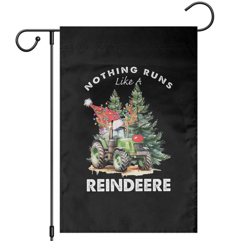 Funny Christmas Tractor Garden Flag Nothing Runs Like A Reindeere Farmers - Wonder Print Shop