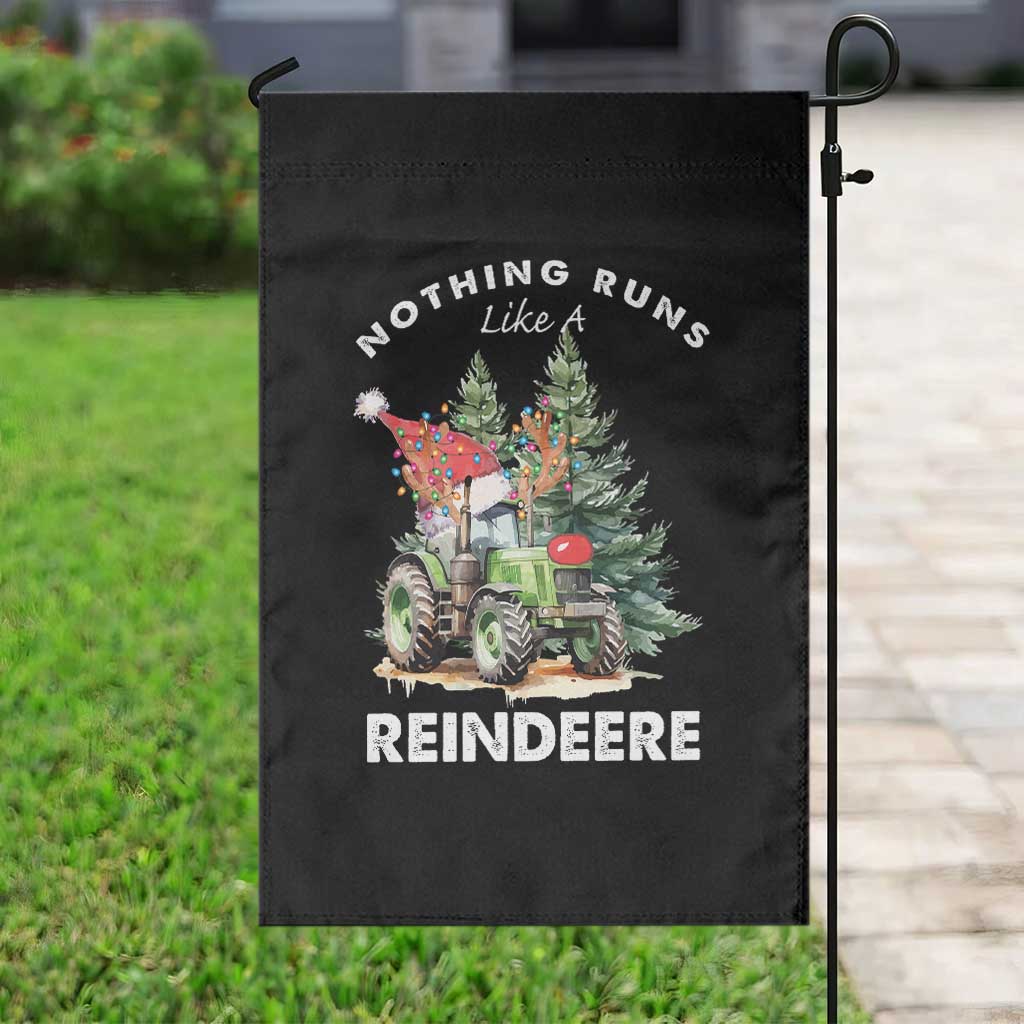 Funny Christmas Tractor Garden Flag Nothing Runs Like A Reindeere Farmers - Wonder Print Shop