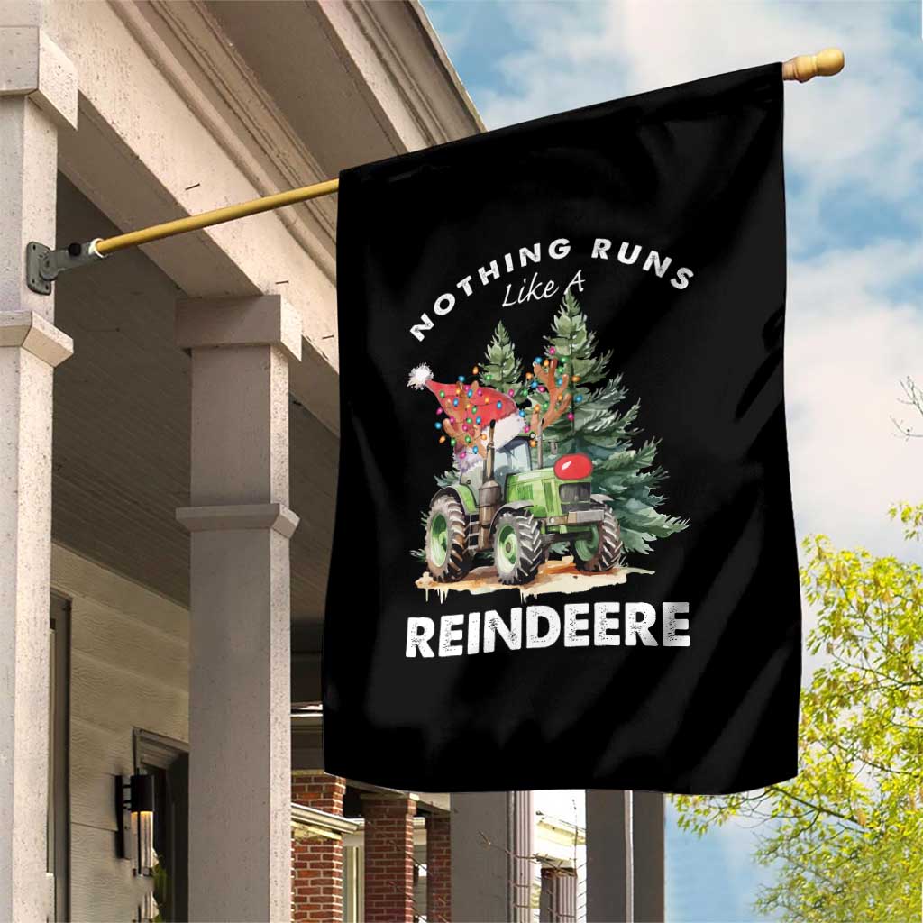 Funny Christmas Tractor Garden Flag Nothing Runs Like A Reindeere Farmers - Wonder Print Shop