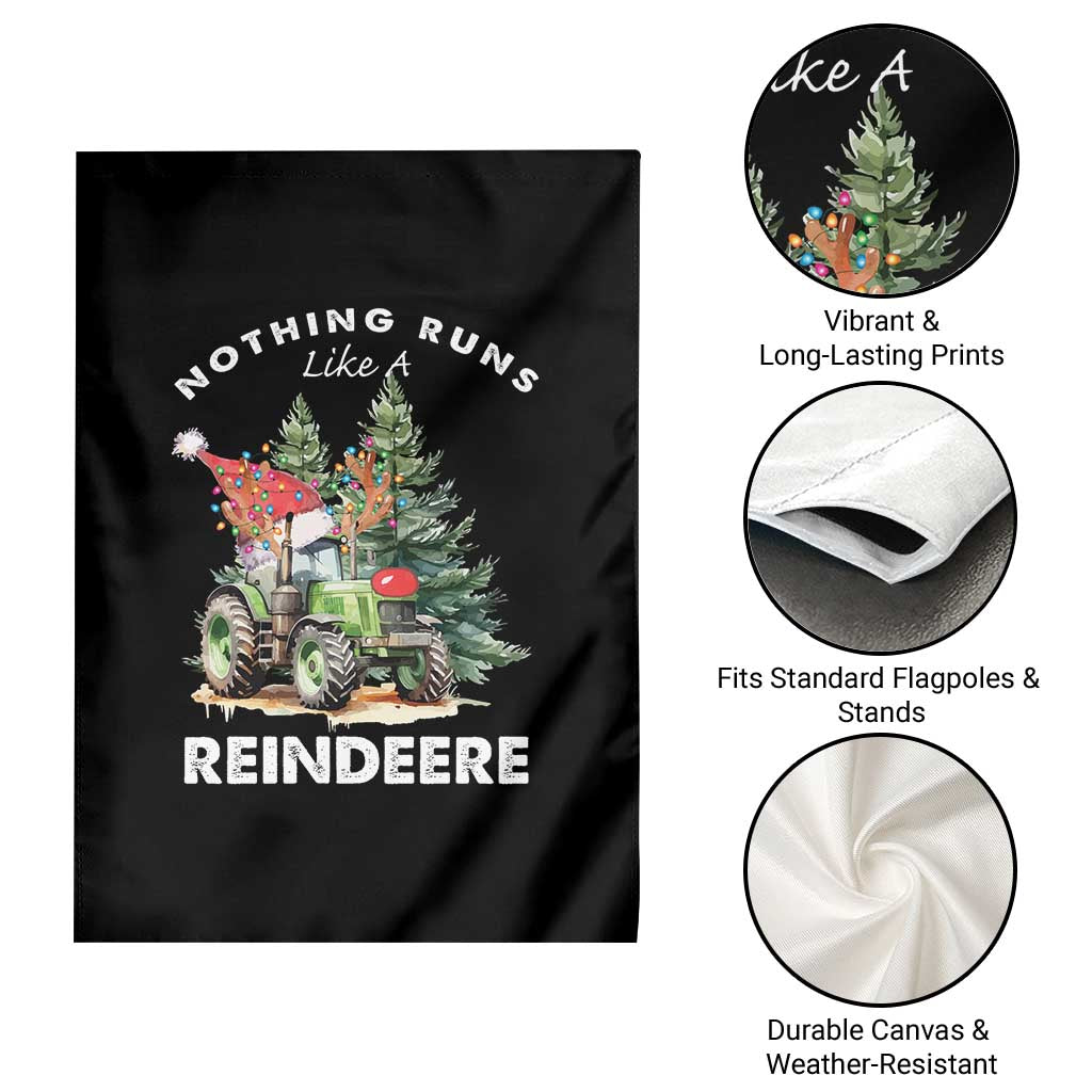 Funny Christmas Tractor Garden Flag Nothing Runs Like A Reindeere Farmers - Wonder Print Shop