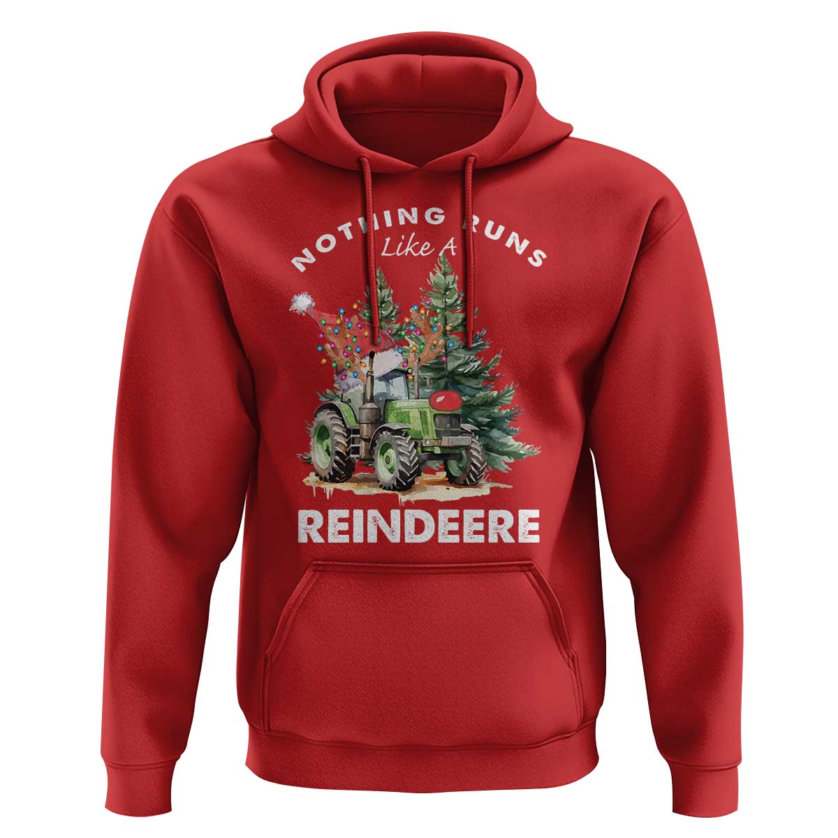 Funny Christmas Tractor Hoodie Nothing Runs Like A Reindeere Farmers
