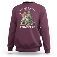 Funny Christmas Tractor Sweatshirt Nothing Runs Like A Reindeere Farmers - Wonder Print Shop