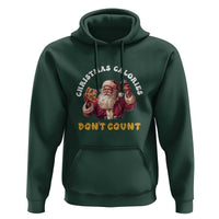 Funny Christmas Santa Hoodie Xmas Calories Don't Count Pizza Wine