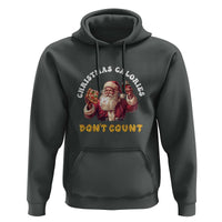 Funny Christmas Santa Hoodie Xmas Calories Don't Count Pizza Wine