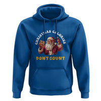 Funny Christmas Santa Hoodie Xmas Calories Don't Count Pizza Wine