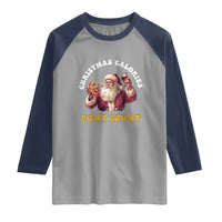 Funny Christmas Santa Raglan Shirt Xmas Calories Don't Count Pizza Wine - Wonder Print Shop