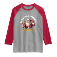 Funny Christmas Santa Raglan Shirt Xmas Calories Don't Count Pizza Wine - Wonder Print Shop