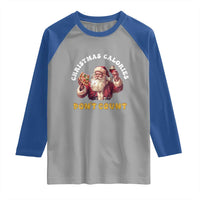 Funny Christmas Santa Raglan Shirt Xmas Calories Don't Count Pizza Wine - Wonder Print Shop