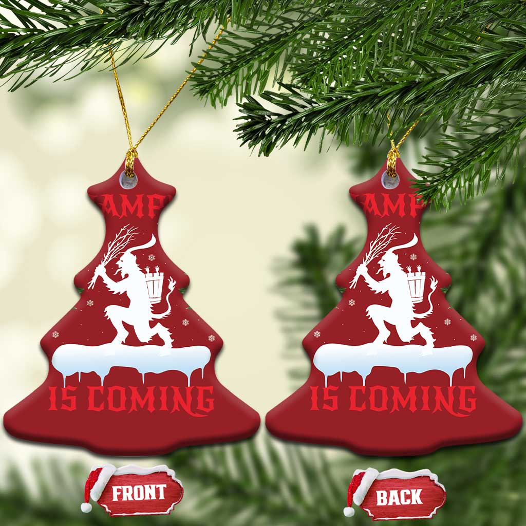 Funny Xmas Yule Krampus Is Coming Mistletoe Christmas Ornament - Wonder Print Shop