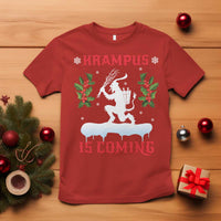 Funny Christmas Yule Krampus Is Coming Mistletoe T Shirt - Wonder Print Shop