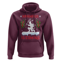 Funny Christmas Yule Krampus Is Coming Mistletoe Hoodie