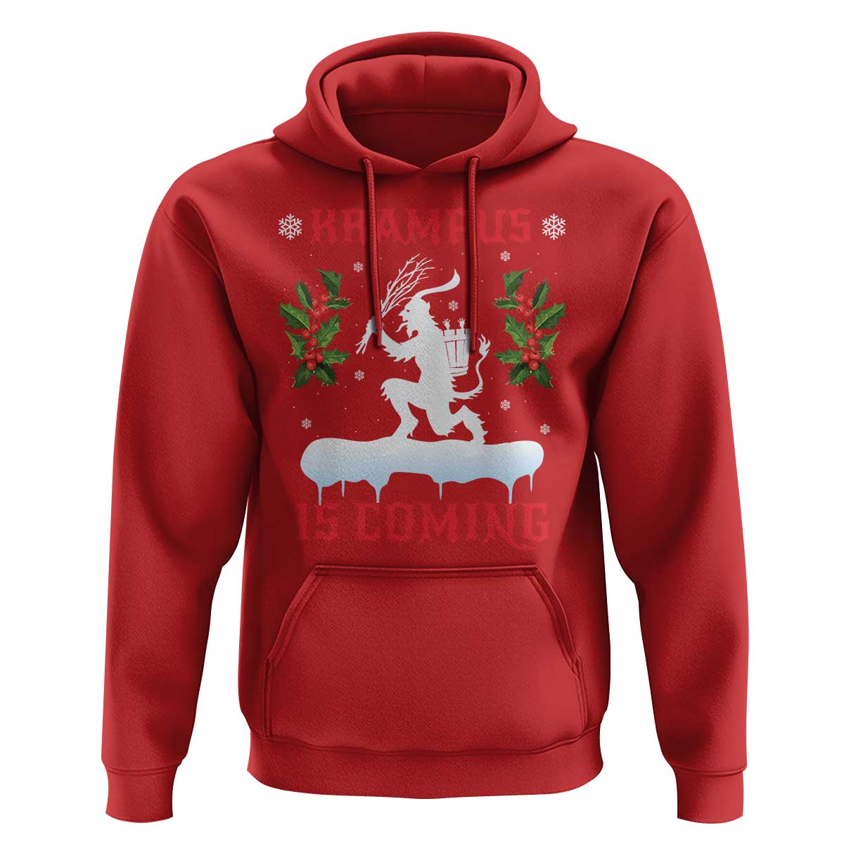 Funny Christmas Yule Krampus Is Coming Mistletoe Hoodie