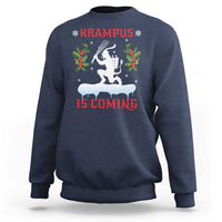 Funny Christmas Yule Krampus Is Coming Mistletoe Sweatshirt - Wonder Print Shop