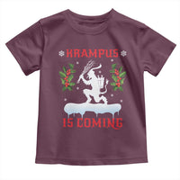 Funny Christmas Yule Krampus Is Coming Mistletoe Toddler T Shirt