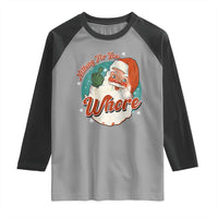 Funny Christmas Retro Santa Raglan Shirt Nothing For You Whore Middle Finger - Wonder Print Shop