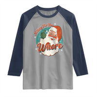 Funny Christmas Retro Santa Raglan Shirt Nothing For You Whore Middle Finger - Wonder Print Shop