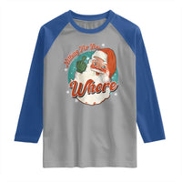 Funny Christmas Retro Santa Raglan Shirt Nothing For You Whore Middle Finger - Wonder Print Shop