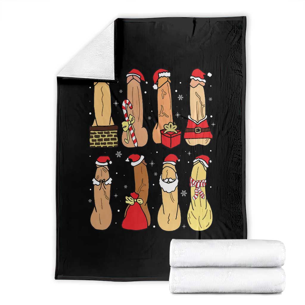 Funny Naughty Christmas Dirty Santa Hat Xmas Adult Humor Throw Blanket - Wonder Print Shop
