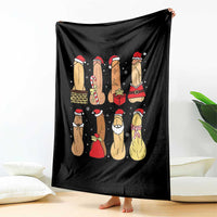 Funny Naughty Christmas Dirty Santa Hat Xmas Adult Humor Throw Blanket - Wonder Print Shop