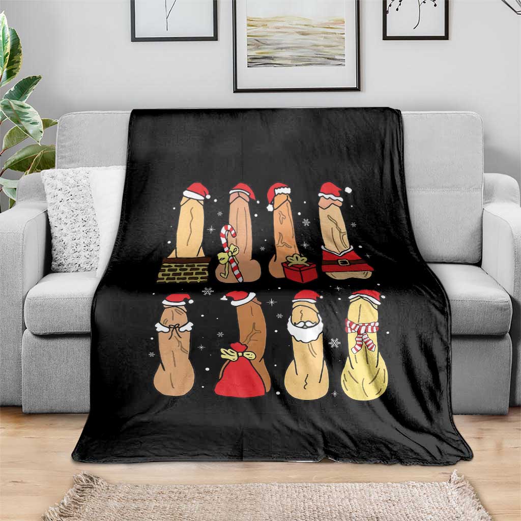 Funny Naughty Christmas Dirty Santa Hat Xmas Adult Humor Throw Blanket - Wonder Print Shop