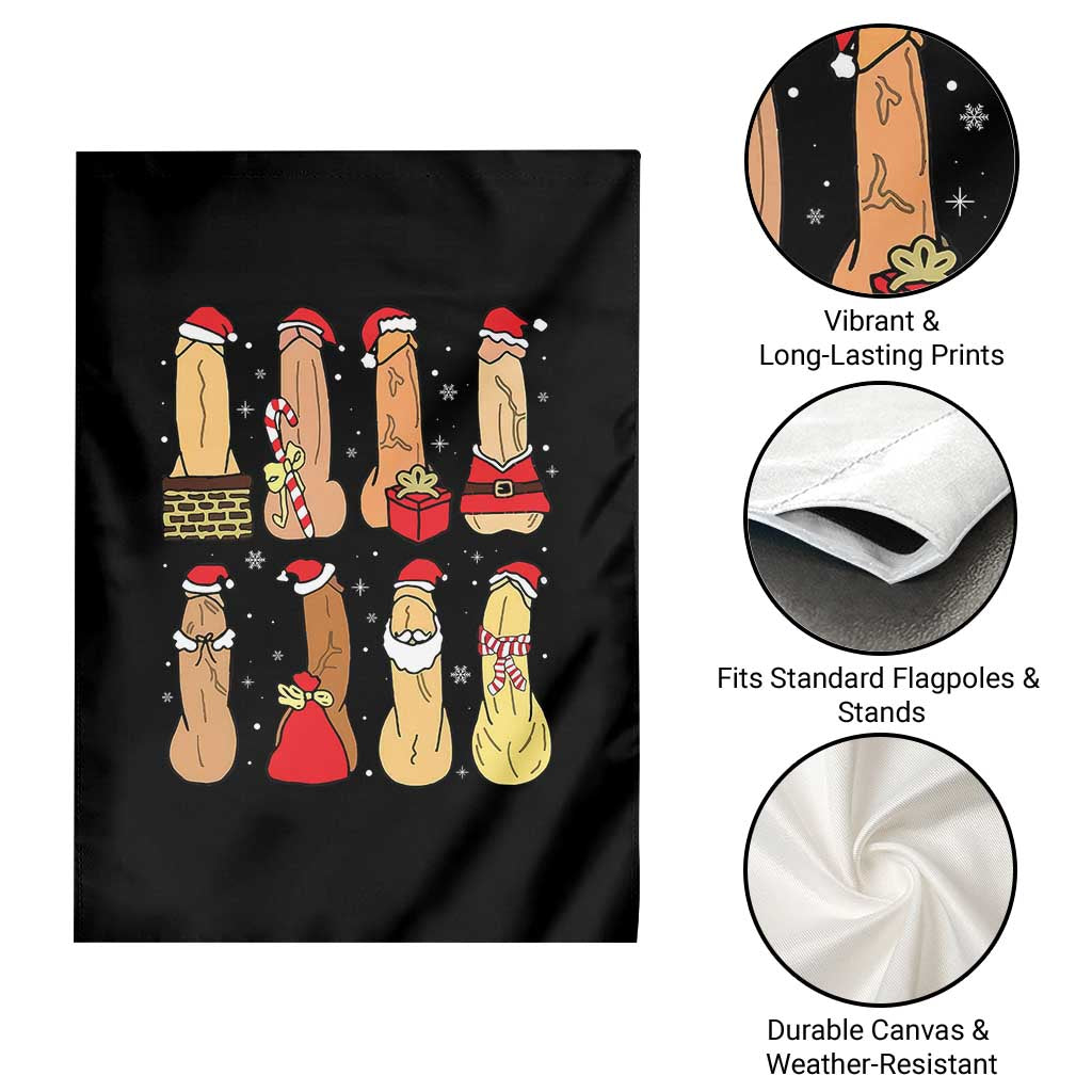 Funny Naughty Christmas Dirty Santa Hat Xmas Adult Humor Garden Flag - Wonder Print Shop