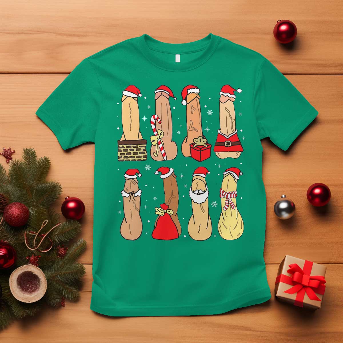 Funny Naughty Christmas Dirty Santa Hat Xmas Adult Humor T Shirt - Wonder Print Shop