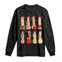 Funny Naughty Christmas Dirty Santa Hat Xmas Adult Humor Long Sleeve Shirt - Wonder Print Shop
