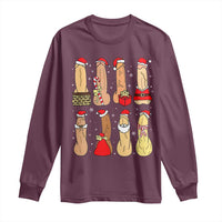 Funny Naughty Christmas Dirty Santa Hat Xmas Adult Humor Long Sleeve Shirt - Wonder Print Shop