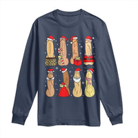 Funny Naughty Christmas Dirty Santa Hat Xmas Adult Humor Long Sleeve Shirt - Wonder Print Shop