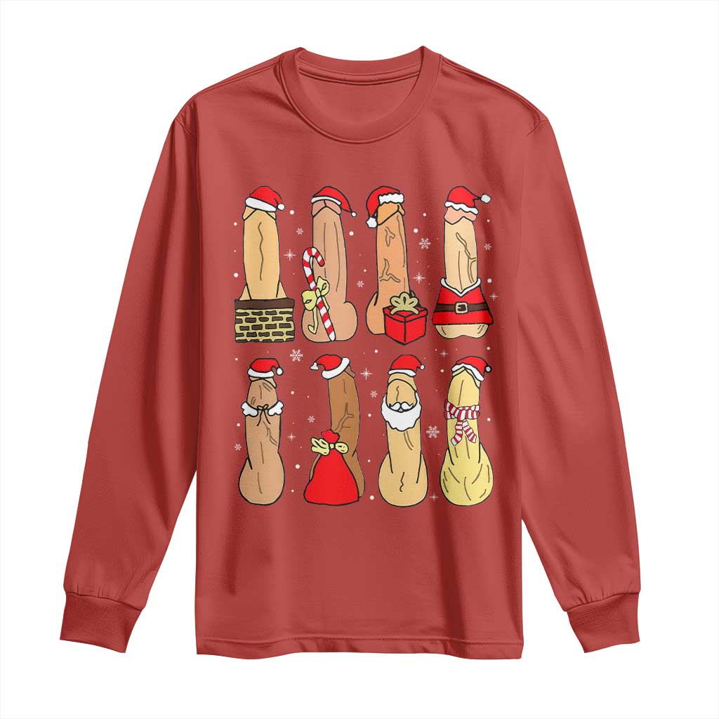 Funny Naughty Christmas Dirty Santa Hat Xmas Adult Humor Long Sleeve Shirt - Wonder Print Shop
