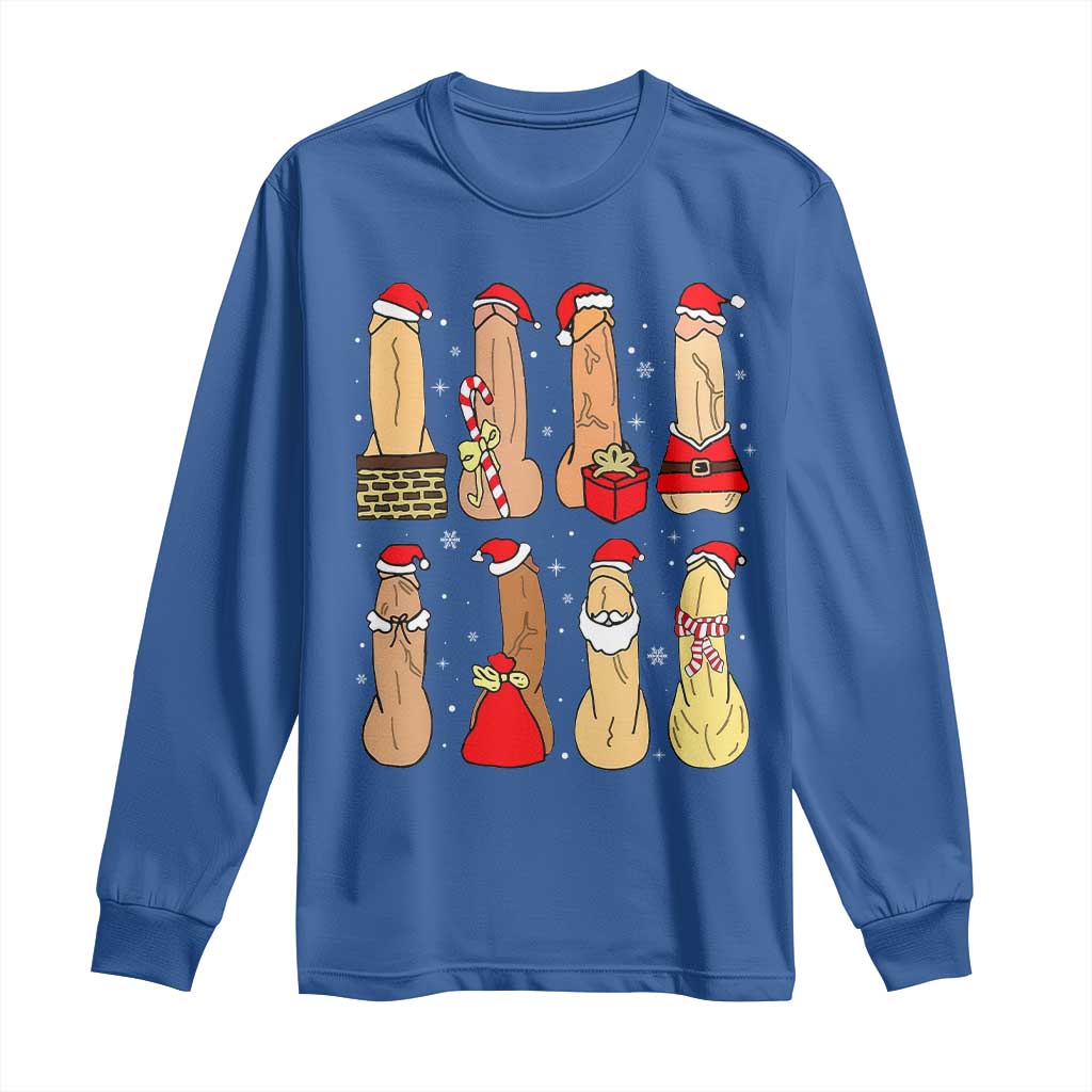 Funny Naughty Christmas Dirty Santa Hat Xmas Adult Humor Long Sleeve Shirt - Wonder Print Shop