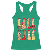 Funny Naughty Christmas Dirty Santa Hat Xmas Adult Humor Racerback Tank Top - Wonder Print Shop