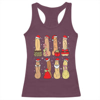 Funny Naughty Christmas Dirty Santa Hat Xmas Adult Humor Racerback Tank Top - Wonder Print Shop