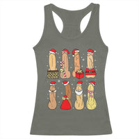 Funny Naughty Christmas Dirty Santa Hat Xmas Adult Humor Racerback Tank Top - Wonder Print Shop