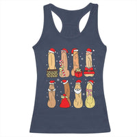 Funny Naughty Christmas Dirty Santa Hat Xmas Adult Humor Racerback Tank Top - Wonder Print Shop