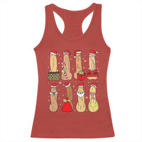 Funny Naughty Christmas Dirty Santa Hat Xmas Adult Humor Racerback Tank Top - Wonder Print Shop