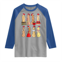 Funny Naughty Christmas Dirty Santa Hat Xmas Adult Humor Raglan Shirt - Wonder Print Shop