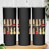 Funny Naughty Christmas Dirty Santa Hat Xmas Adult Humor Skinny Tumbler - Wonder Print Shop
