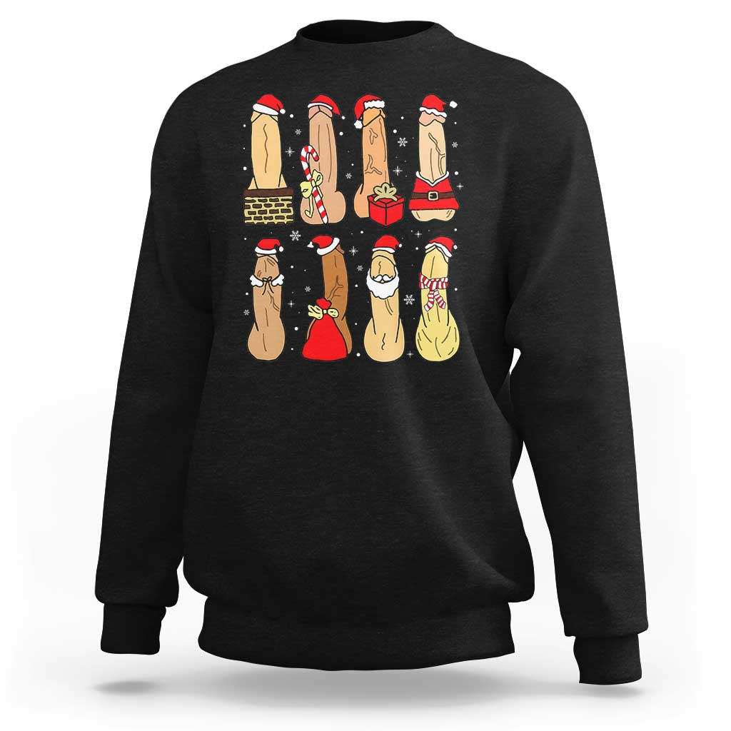 Funny Naughty Christmas Dirty Santa Hat Xmas Adult Humor Sweatshirt - Wonder Print Shop