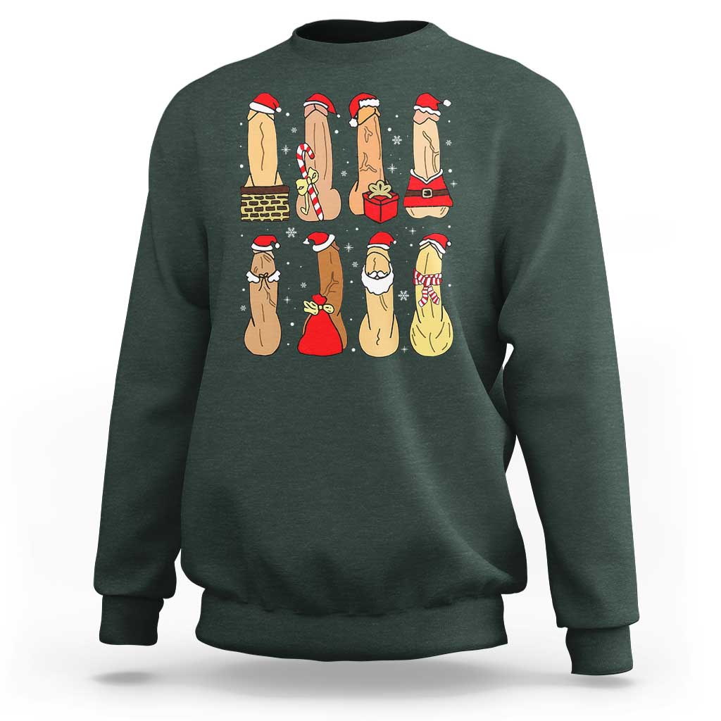 Funny Naughty Christmas Dirty Santa Hat Xmas Adult Humor Sweatshirt - Wonder Print Shop
