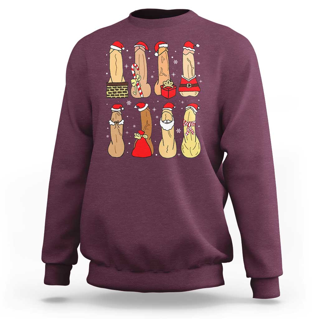 Funny Naughty Christmas Dirty Santa Hat Xmas Adult Humor Sweatshirt - Wonder Print Shop