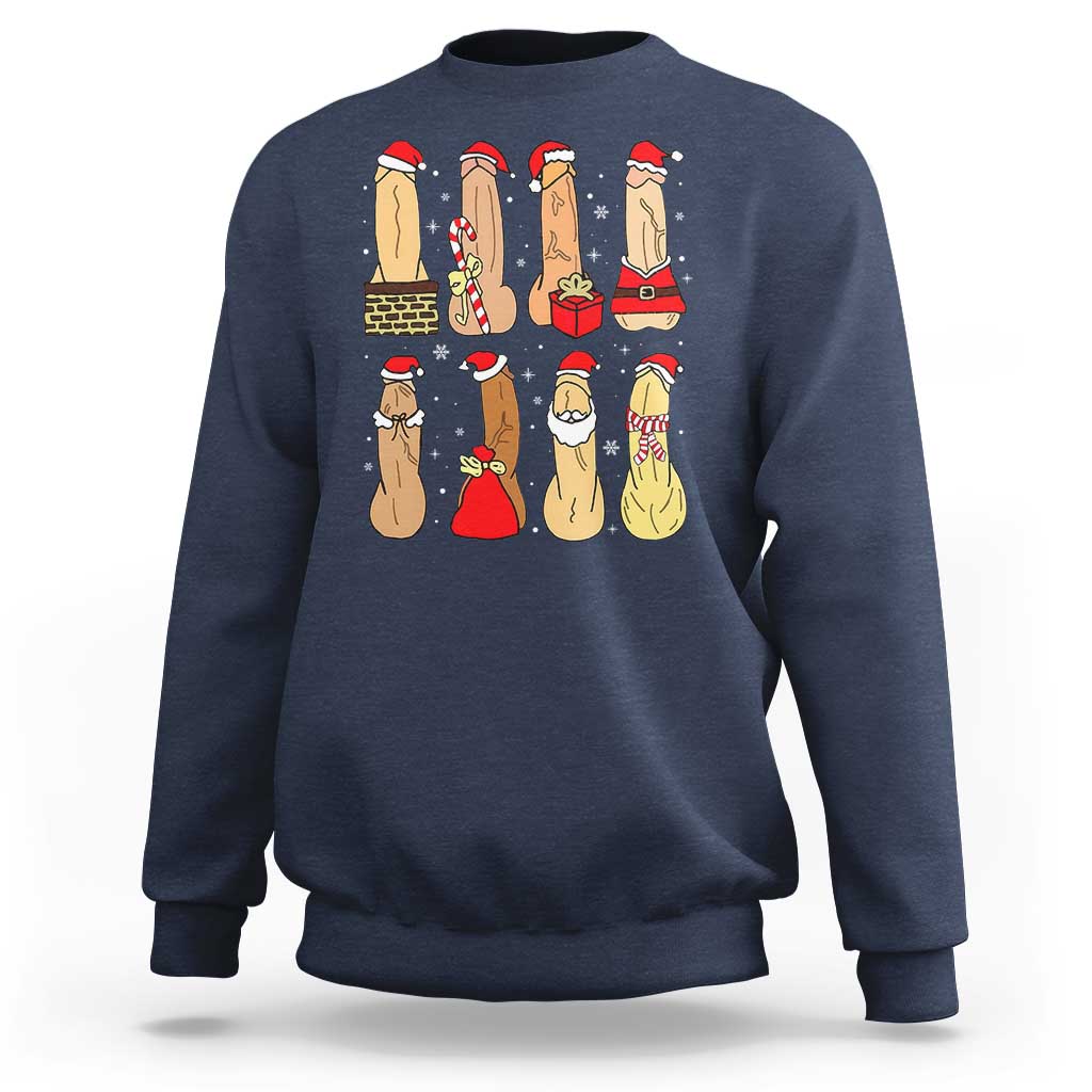 Funny Naughty Christmas Dirty Santa Hat Xmas Adult Humor Sweatshirt - Wonder Print Shop