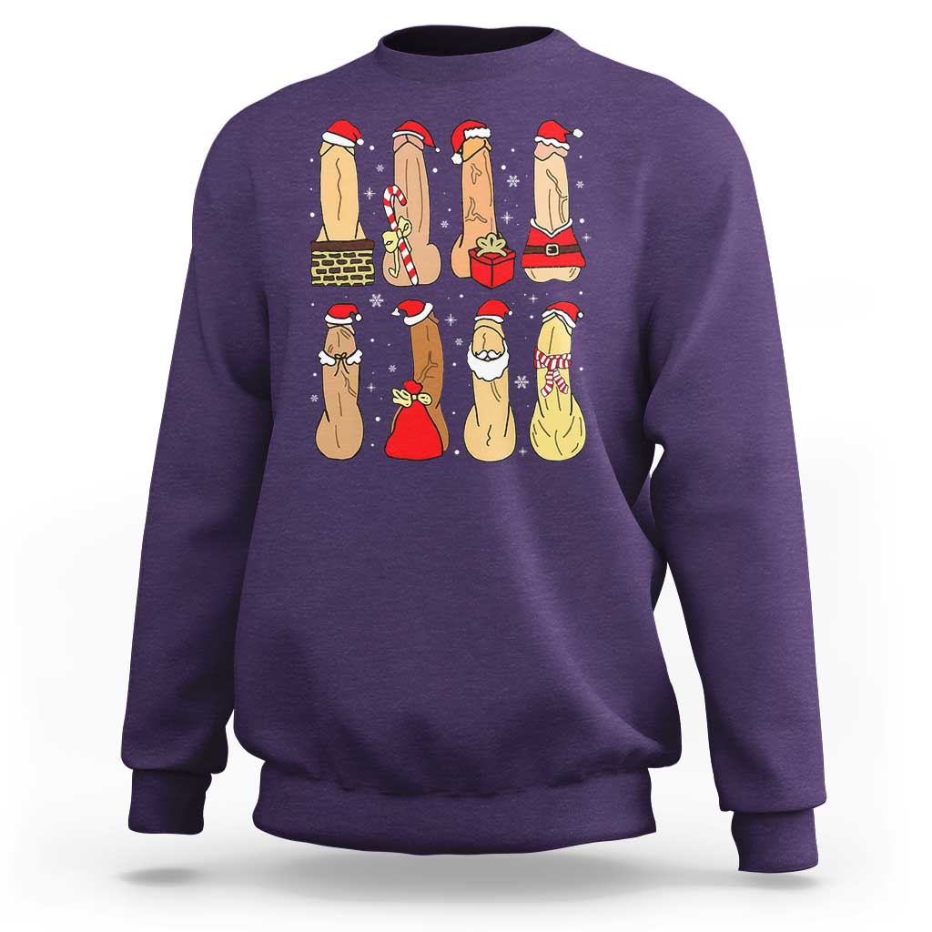 Funny Naughty Christmas Dirty Santa Hat Xmas Adult Humor Sweatshirt - Wonder Print Shop