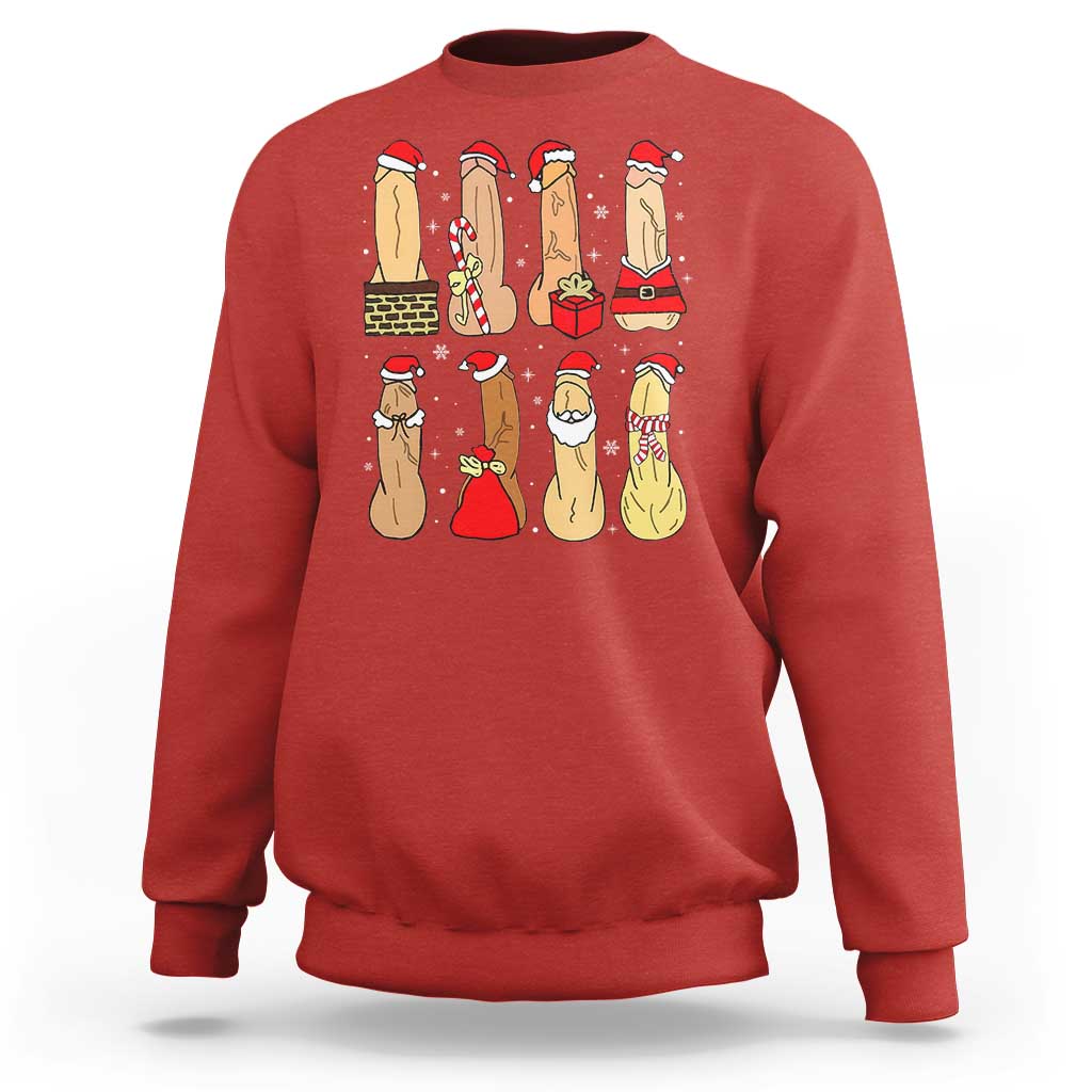 Funny Naughty Christmas Dirty Santa Hat Xmas Adult Humor Sweatshirt - Wonder Print Shop