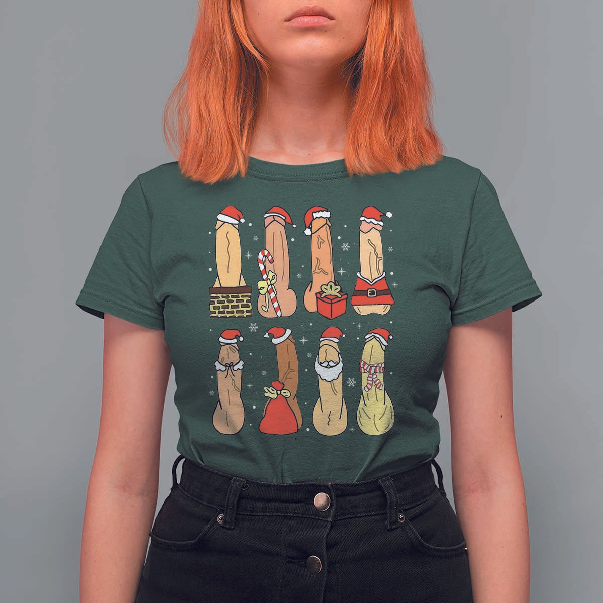 Funny Naughty Christmas Dirty Santa Hat Xmas Adult Humor T Shirt For Women - Wonder Print Shop