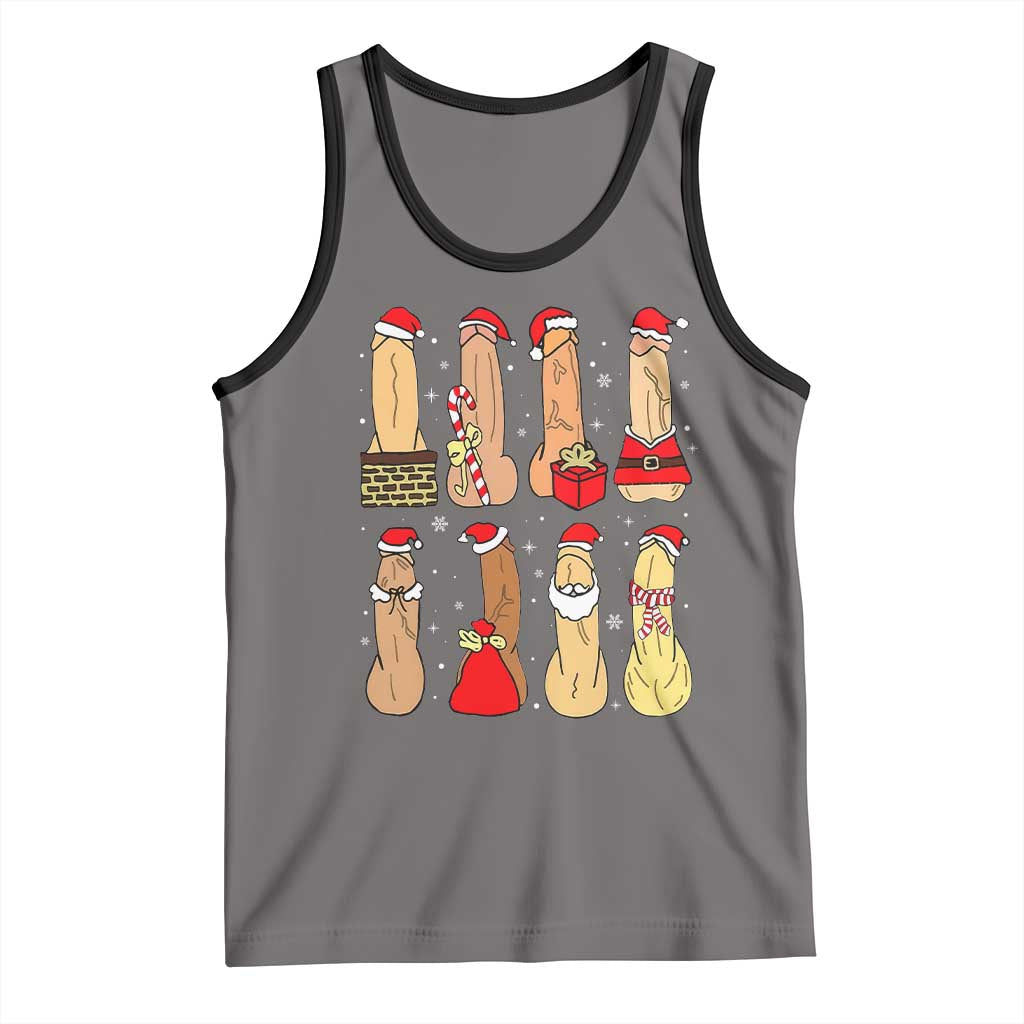 Funny Naughty Christmas Dirty Santa Hat Xmas Adult Humor Tank Top - Wonder Print Shop