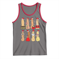 Funny Naughty Christmas Dirty Santa Hat Xmas Adult Humor Tank Top - Wonder Print Shop