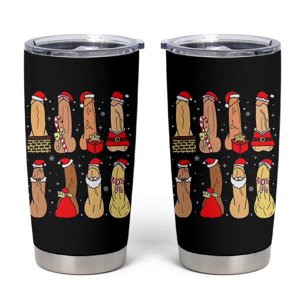 Funny Naughty Christmas Dirty Santa Hat Xmas Adult Humor Tumbler Cup - Wonder Print Shop